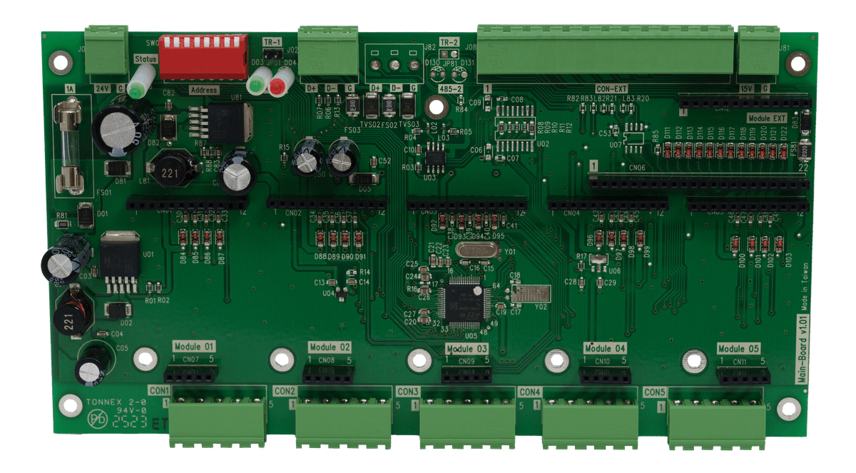LLD-ModbusIO-01 俯視 Modbus Remote I/O 底板