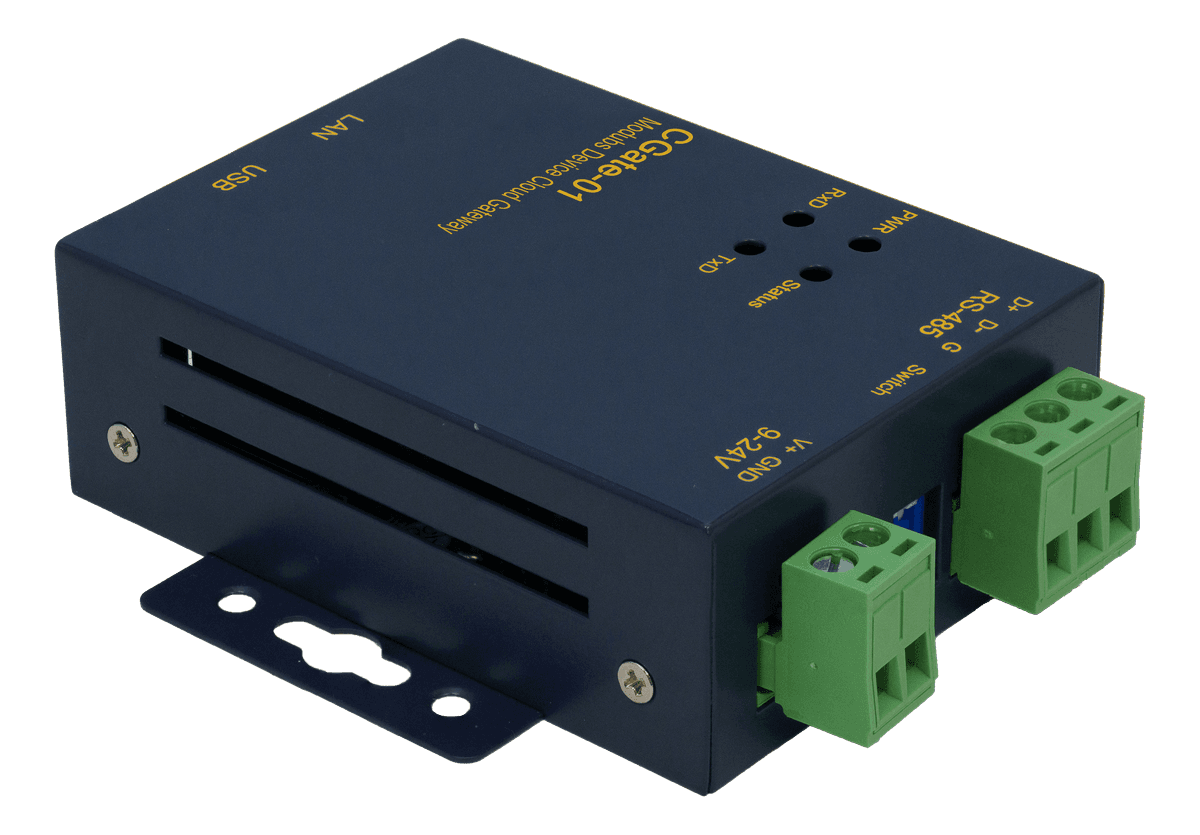CGate-01 背面左斜角 Modbus 網關