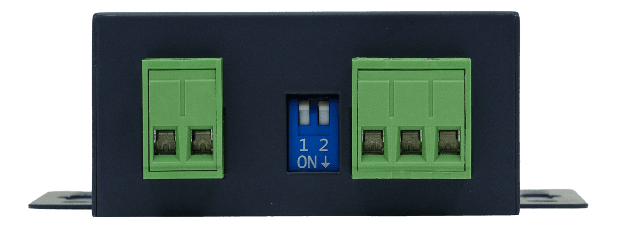 CGate-01 電源/RS-485 端面 I/O 標註(電源/DIP/RS-485)Modbus 網關