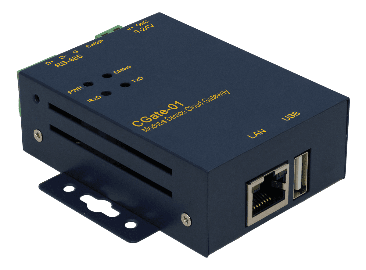 CGate-01 正面左斜角 Modbus 網關