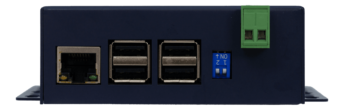 CGate-03 端面 I/O 標註(Ethernet/USB×2/DIP/電源)Modbus 網關